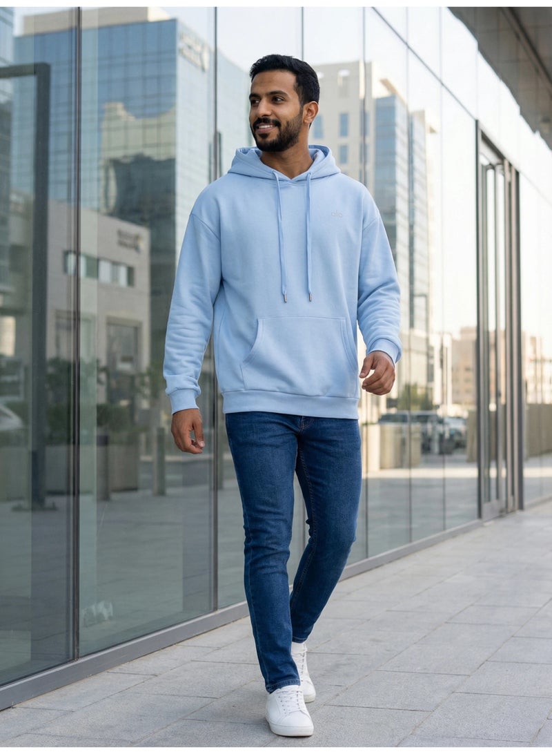 Alo Yoga Alo Unisex American Vintage Hoodie - Solid Color Loose Fit Cotton Hooded Sweatshirt for Casual & Sport Wear - Image 2